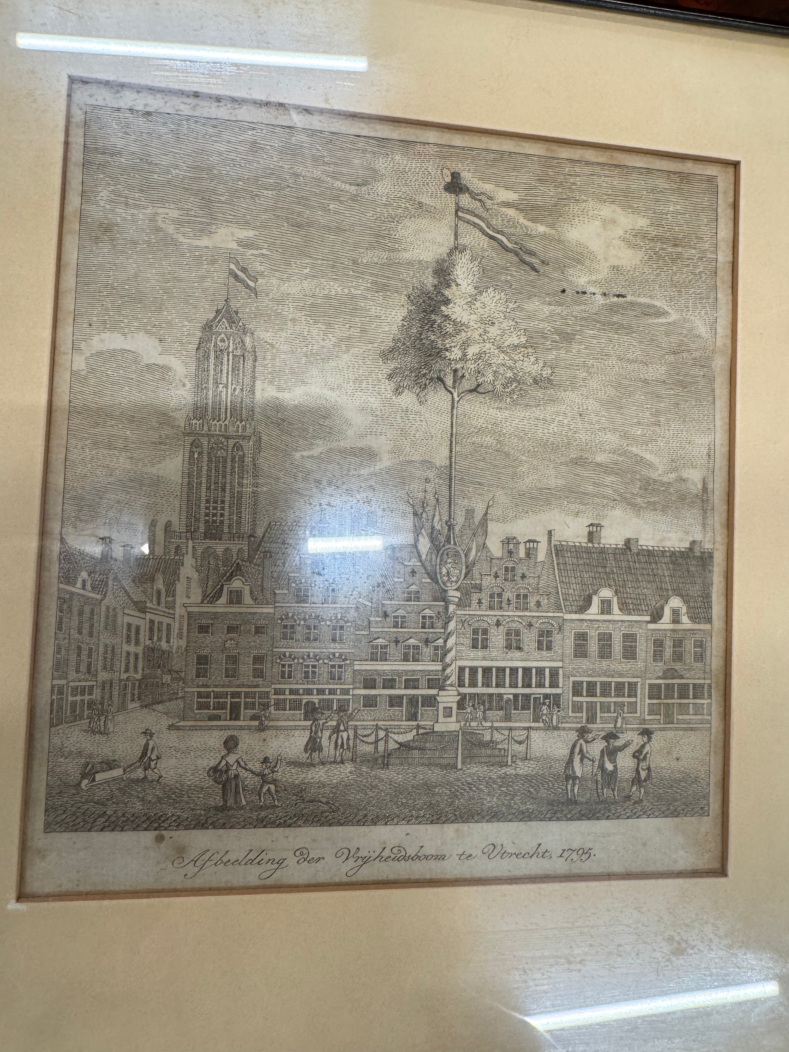 Gravure ets vrijheidsboom Utrecht 1795