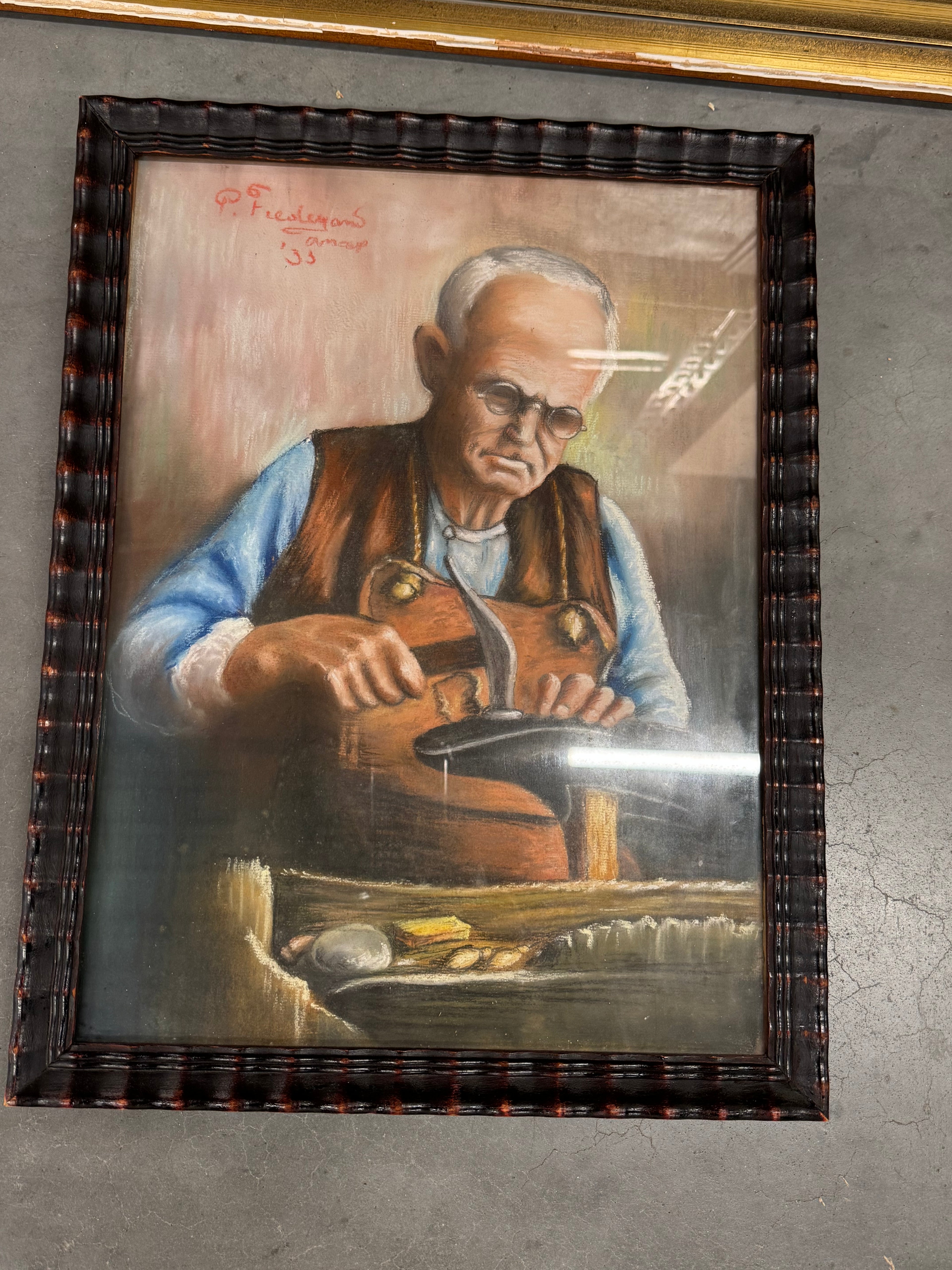 Krijttekening schoenmaker