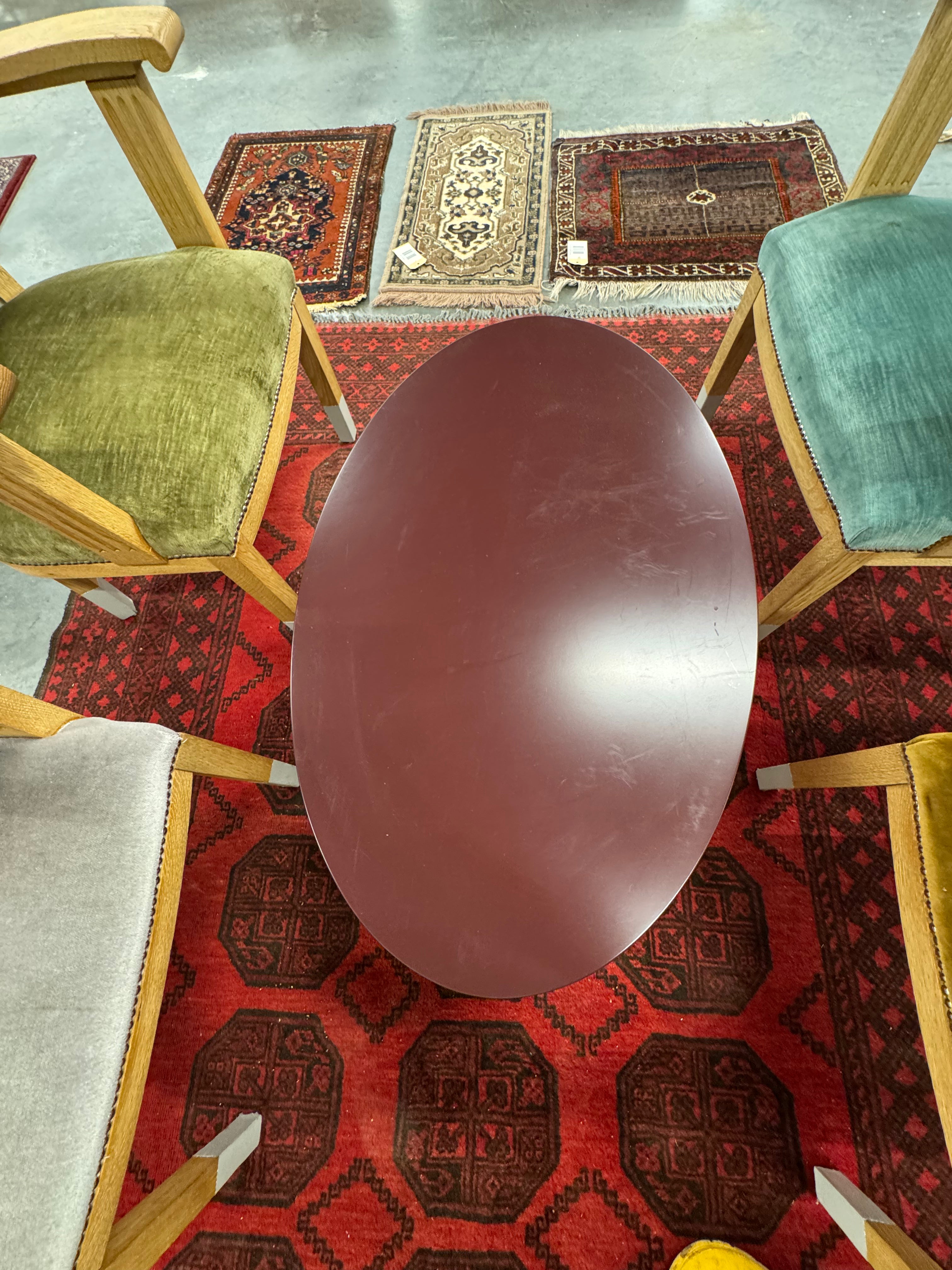 Bijzettafel retro bekleed met velours