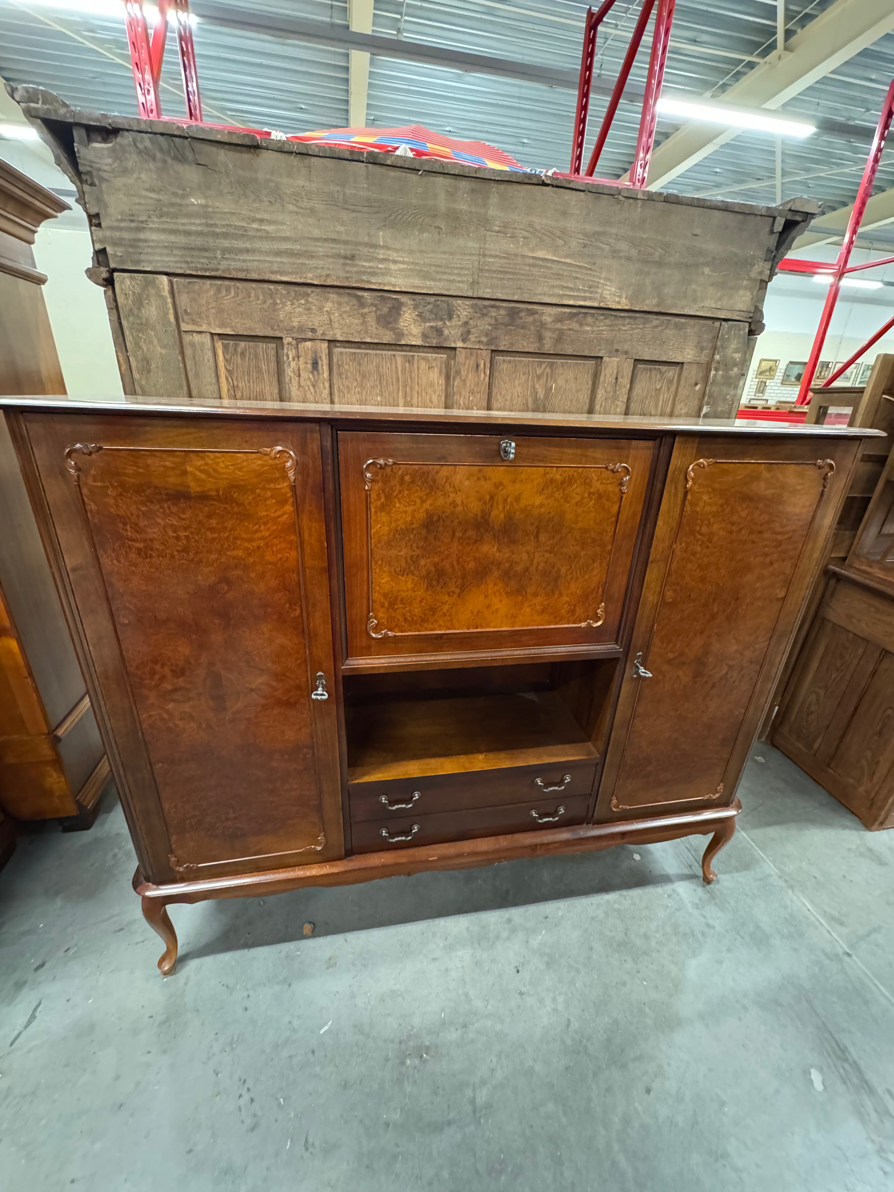 Retro kast gefineerd hout mahonie