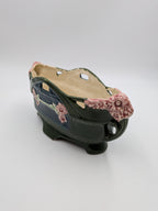 Art nouveau majolica jardinière met bloemen