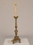 Grote messing kandelaarlamp met engelenkopjes