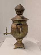 Messing samovar met theepotje