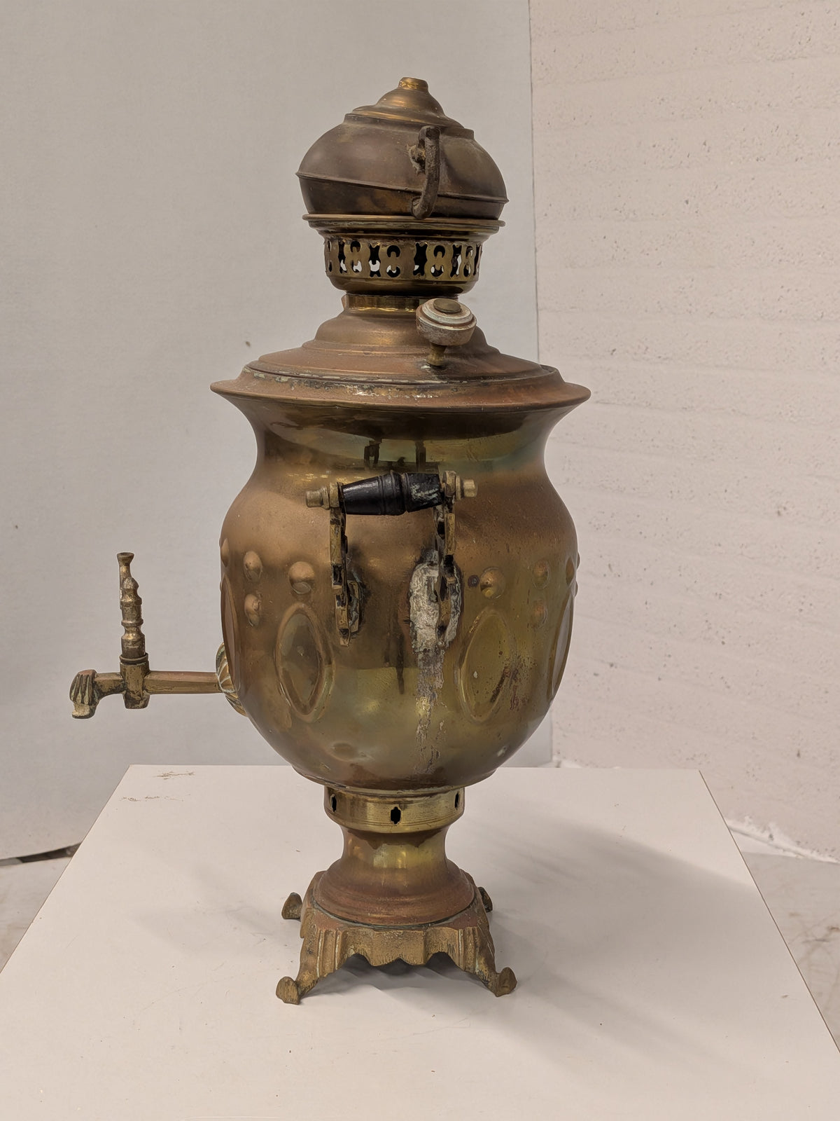 Messing samovar met theepotje