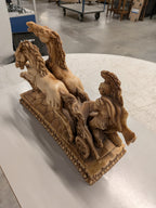 Beeld Romeinse strijdwagen met paarden