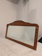 Grenen spiegel met geslepen glas
