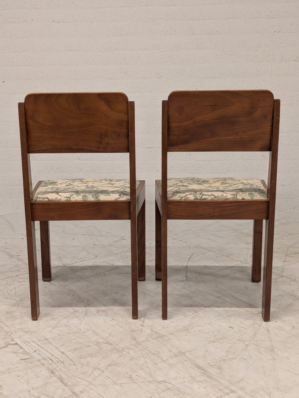 Art deco stoelen bloemenzitting (set van 2)
