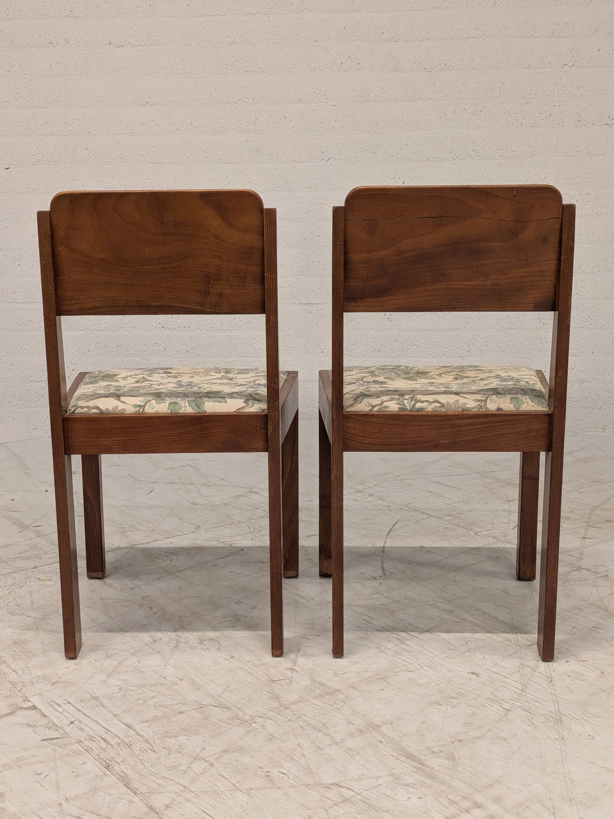Art deco stoelen bloemenzitting (set van 2)