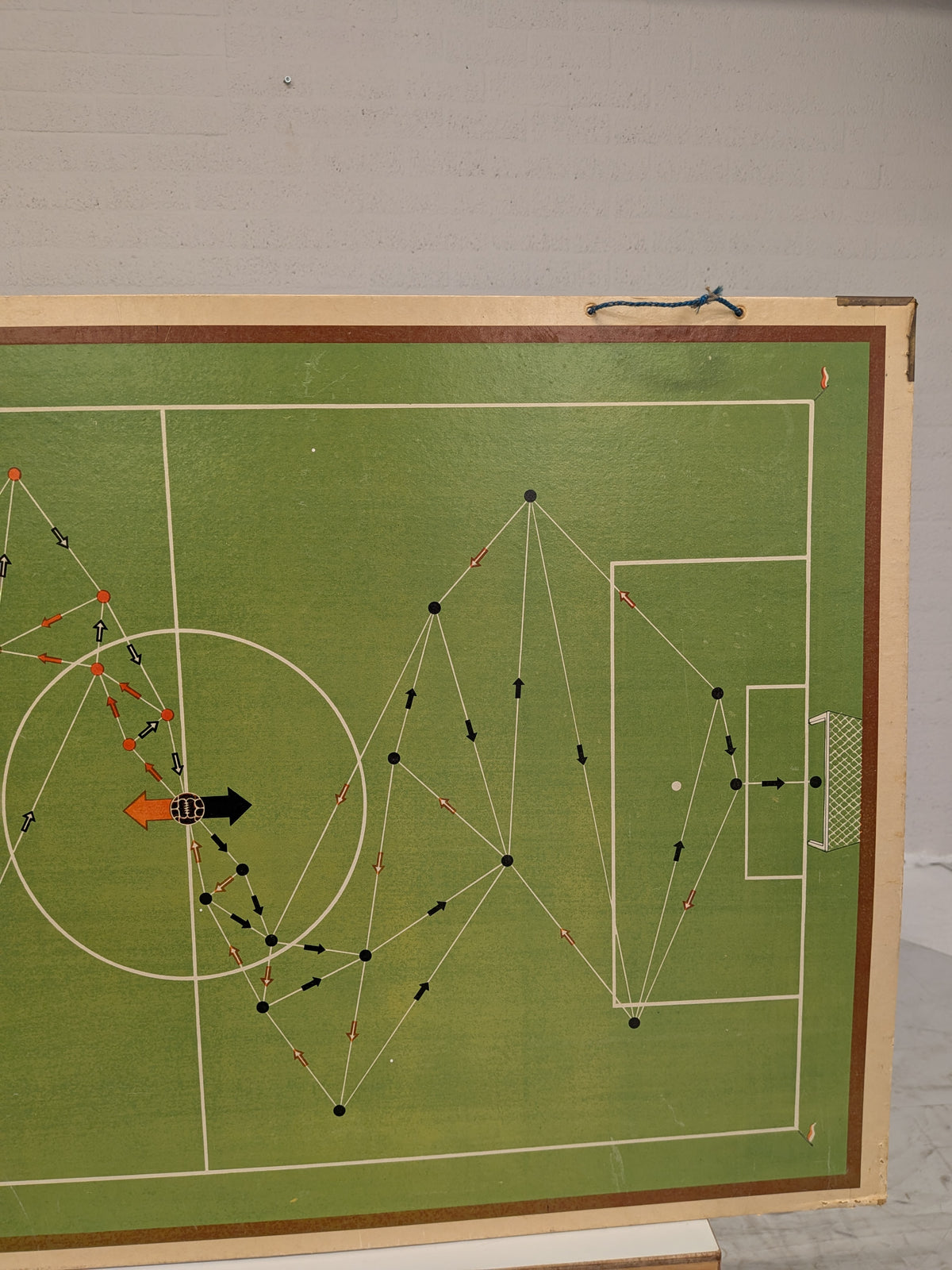 Vintage schoolplaat werkwoorden, met voetbalbord