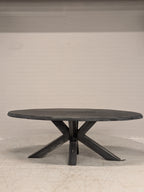 Eettafel ovaal met stalen spinpoot