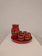 West Germany keramiek schenkset rood