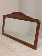 Grenen spiegel met geslepen glas