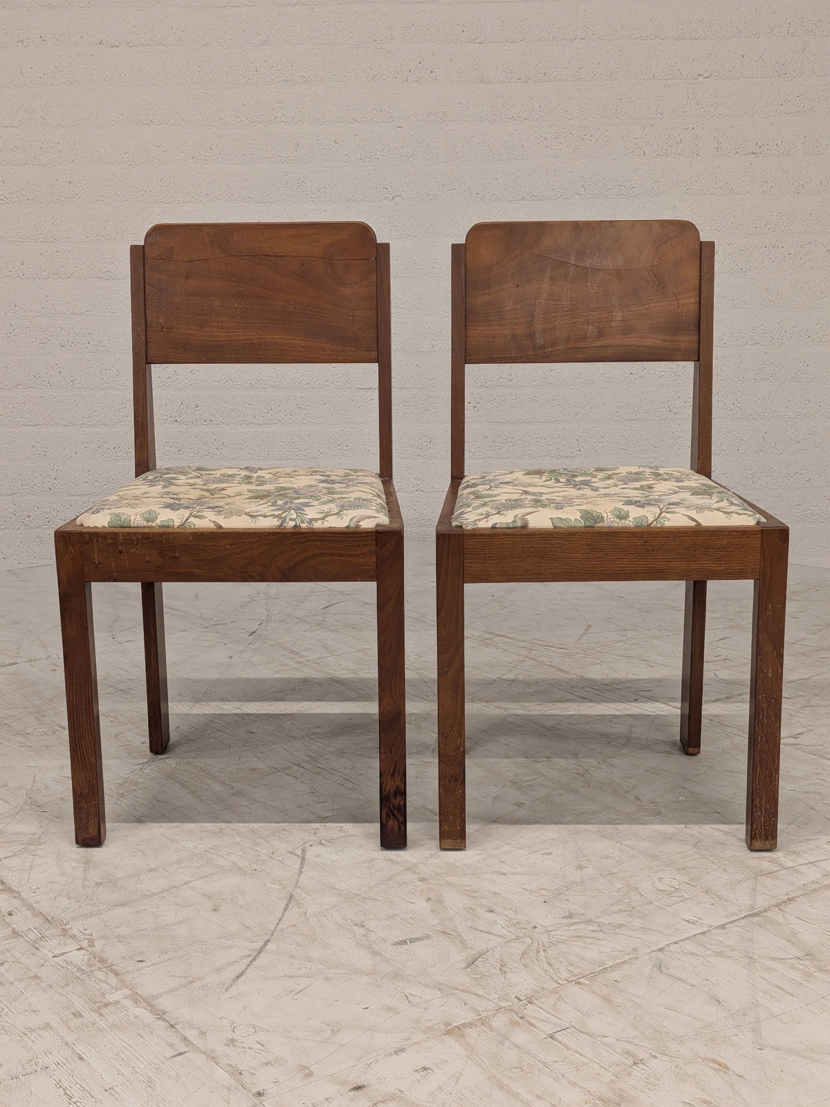 Art deco stoelen bloemenzitting (set van 2)