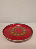 Dienschaal rood met oranje cirkels
