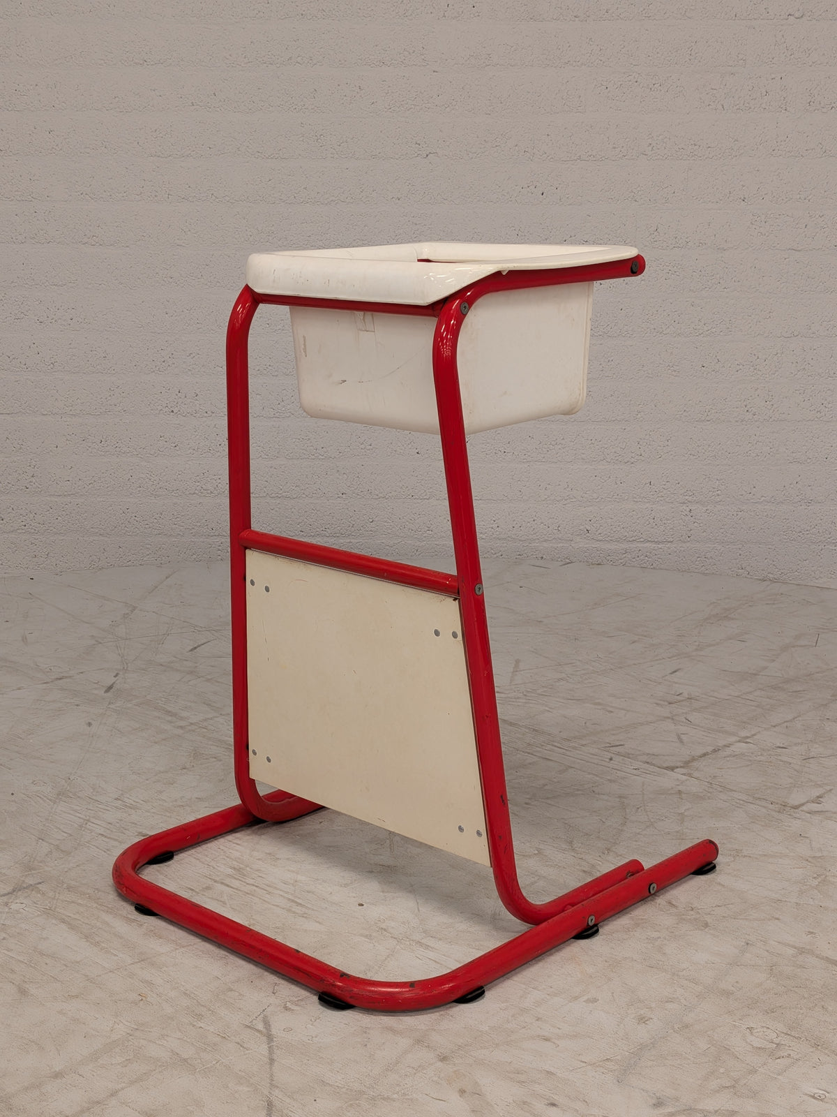 Vintage IKEA kinderstoel, rood buisframe