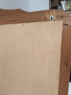 Grenen spiegel met geslepen glas