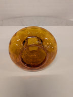 Vaasje amber bubbelglas