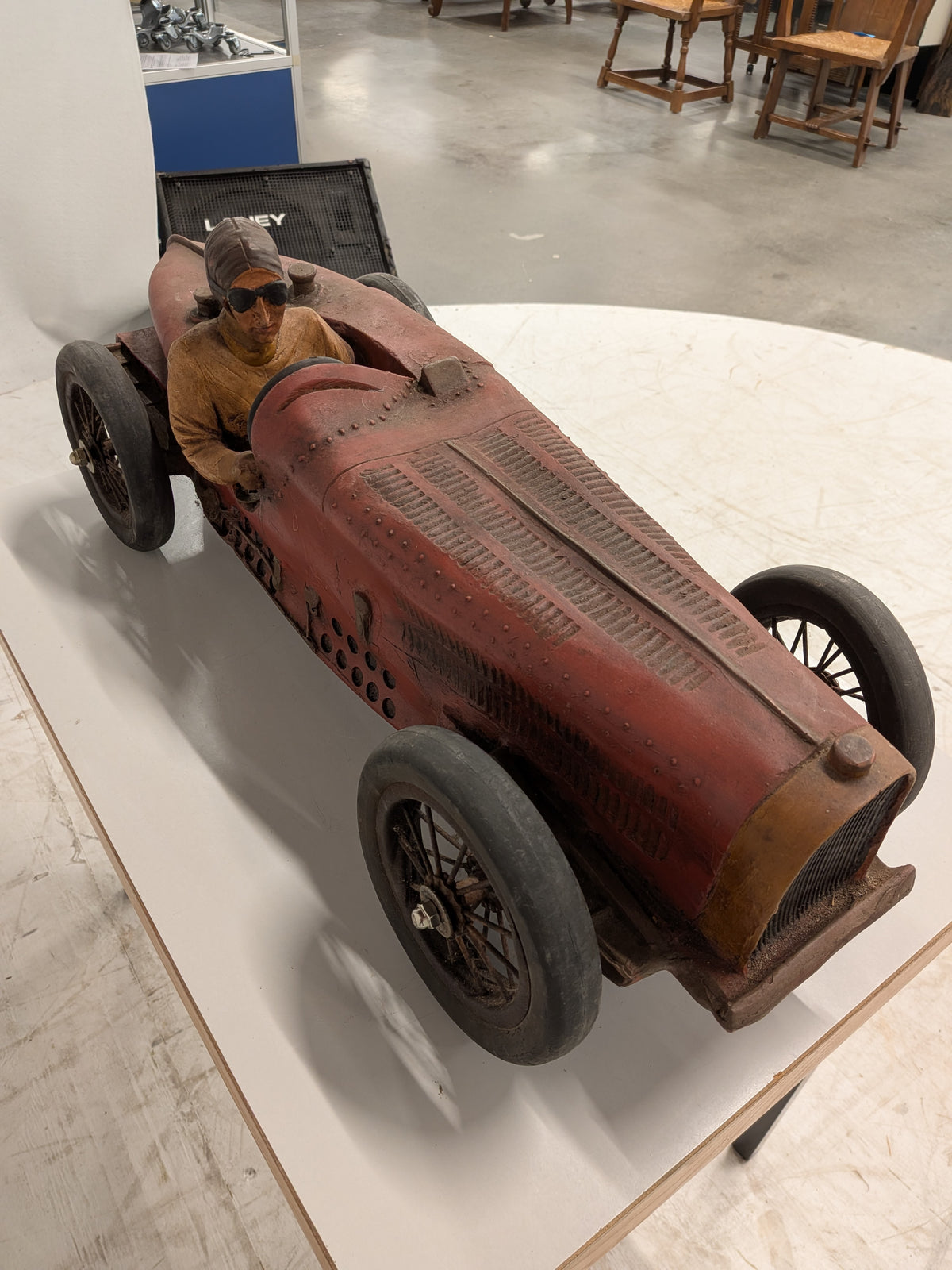 Groot model Bugatti Type 35 raceauto