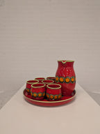 West Germany keramiek schenkset rood