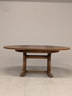 Ovale eiken eettafel met klapbladen