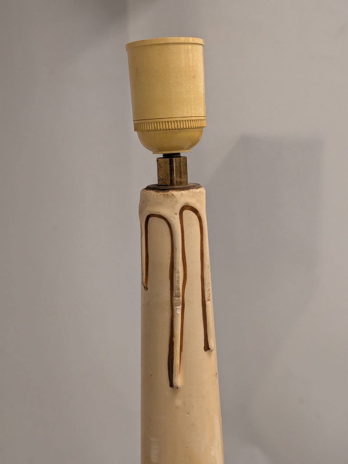 Grote messing kandelaarlamp met engelenkopjes