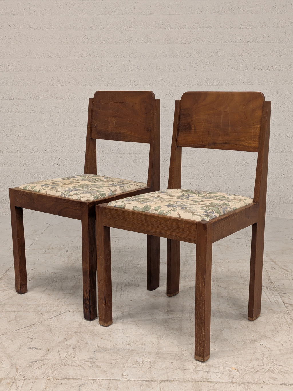 Art deco stoelen bloemenzitting (set van 2)