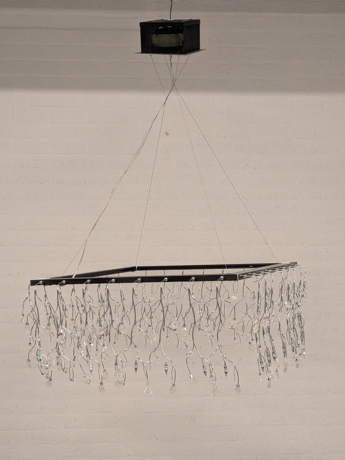 Hanglamp zwart rechthoekig (set van 2)