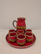 West Germany keramiek schenkset rood