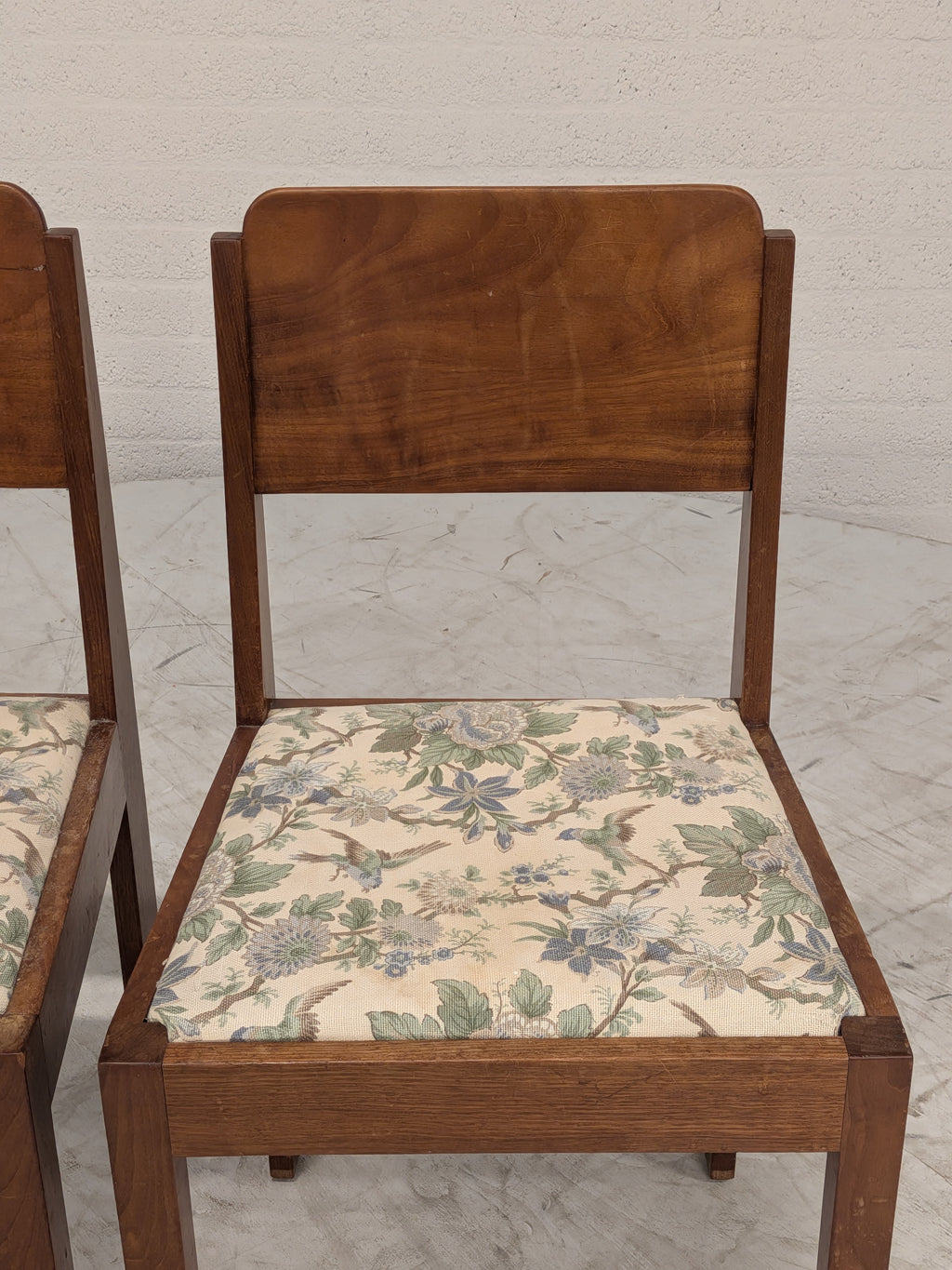 Art deco stoelen bloemenzitting (set van 2)