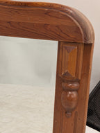 Grenen spiegel met geslepen glas