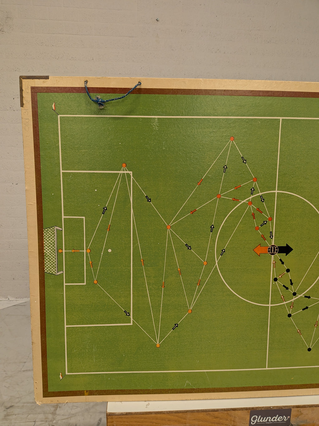 Vintage schoolplaat werkwoorden, met voetbalbord