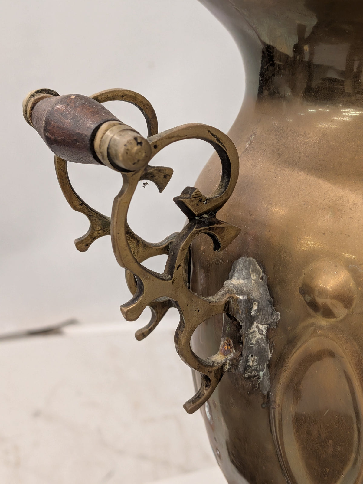 Messing samovar met theepotje
