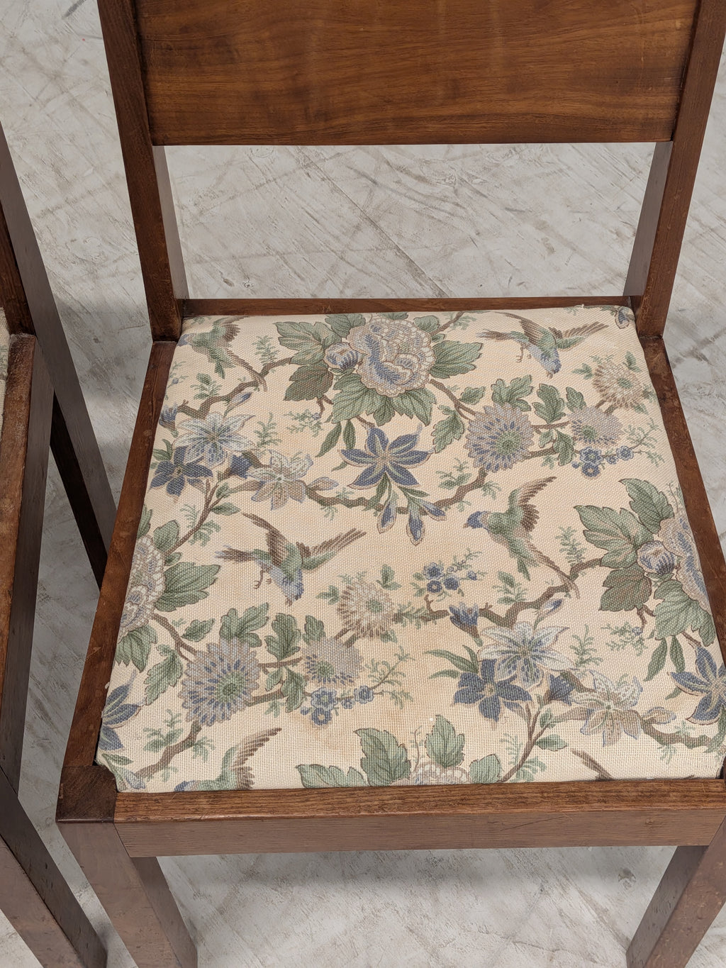 Art deco stoelen bloemenzitting (set van 2)