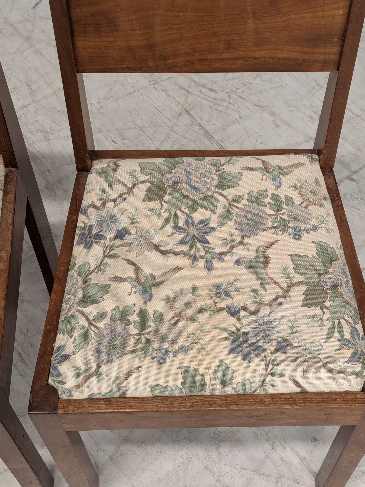 Art deco stoelen bloemenzitting (set van 2)