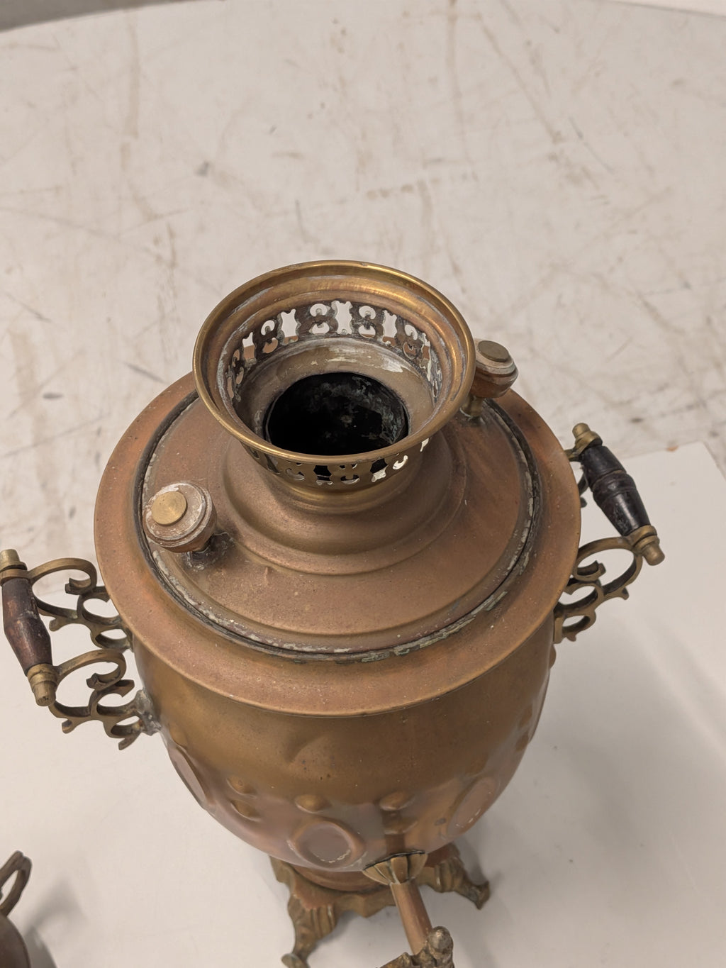 Messing samovar met theepotje