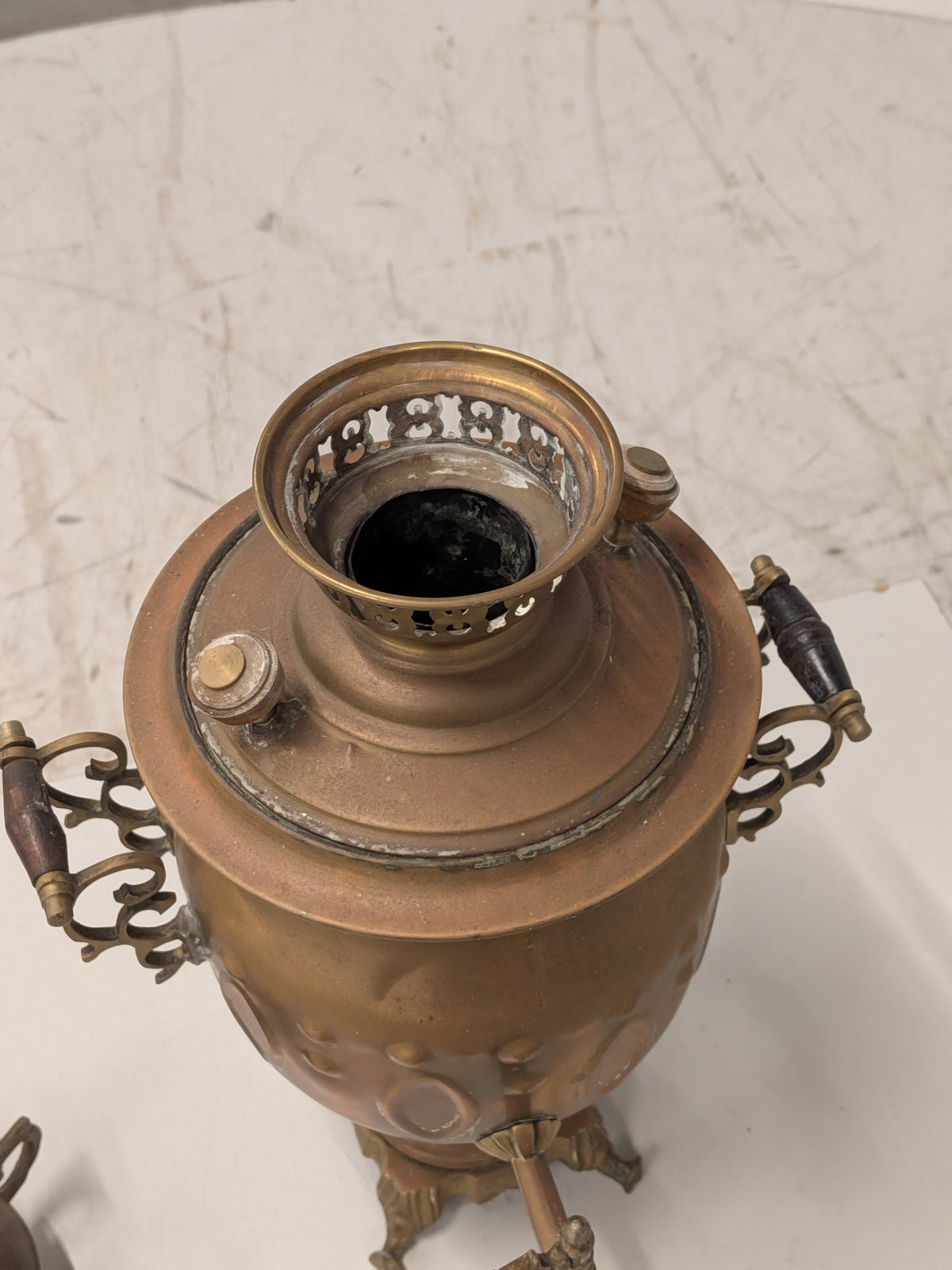 Messing samovar met theepotje