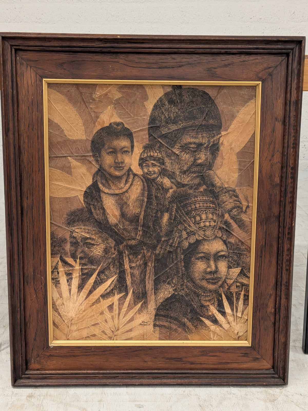 Tekening op tabaksblad Thaise figuren