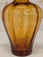 Vaas amber bubbelglas met oren