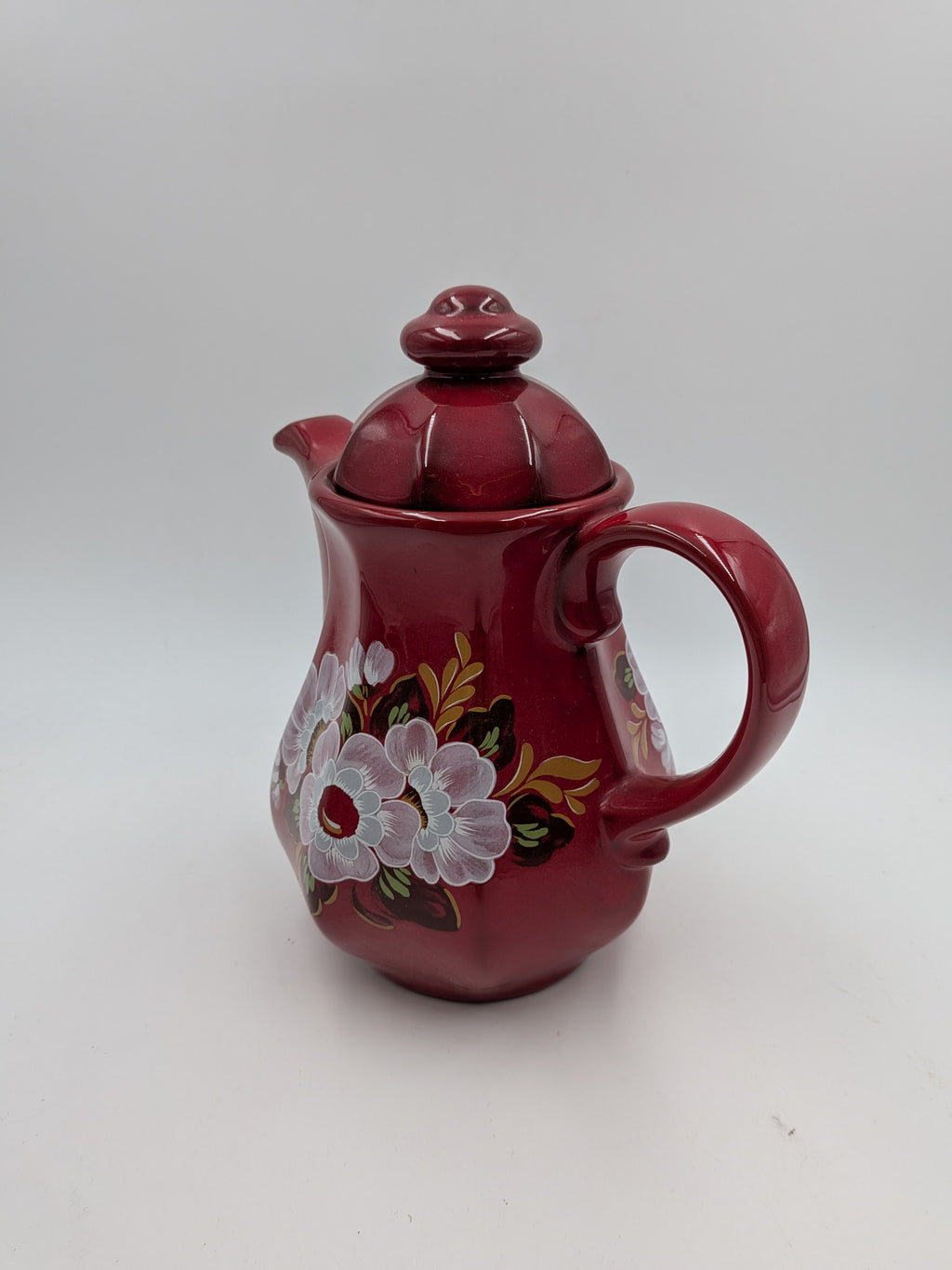 Winterling koffieservies, rood met bloemen (16-delig)