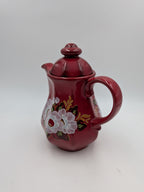 Winterling koffieservies, rood met bloemen (16-delig)