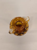 Vaas amber bubbelglas met oren