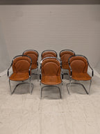 Vintage buisframe armstoel, cognac leer