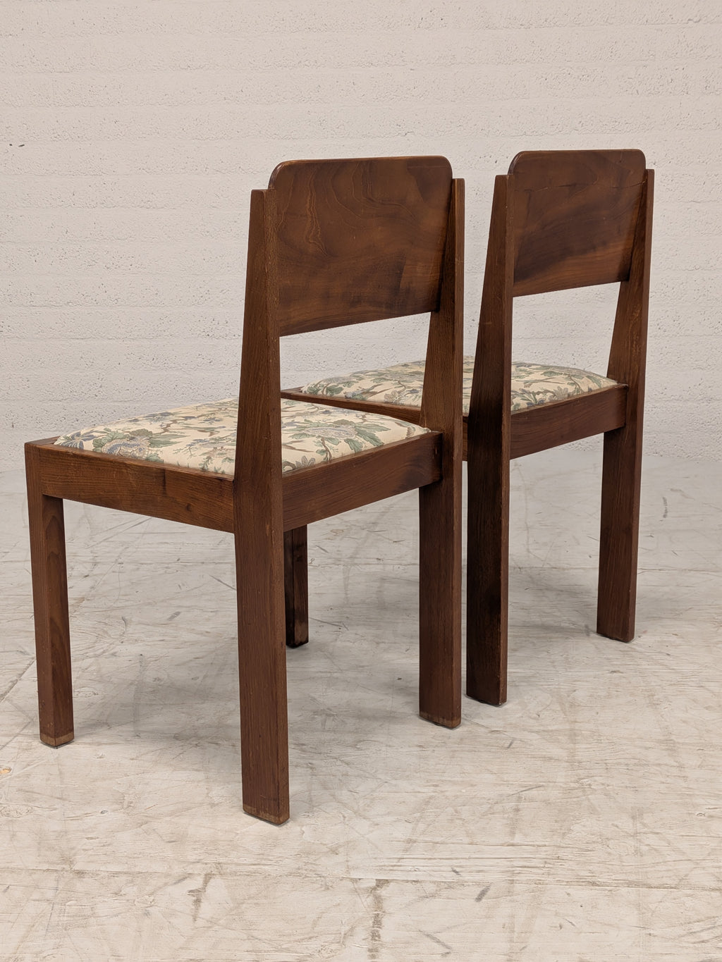 Art deco stoelen bloemenzitting (set van 2)