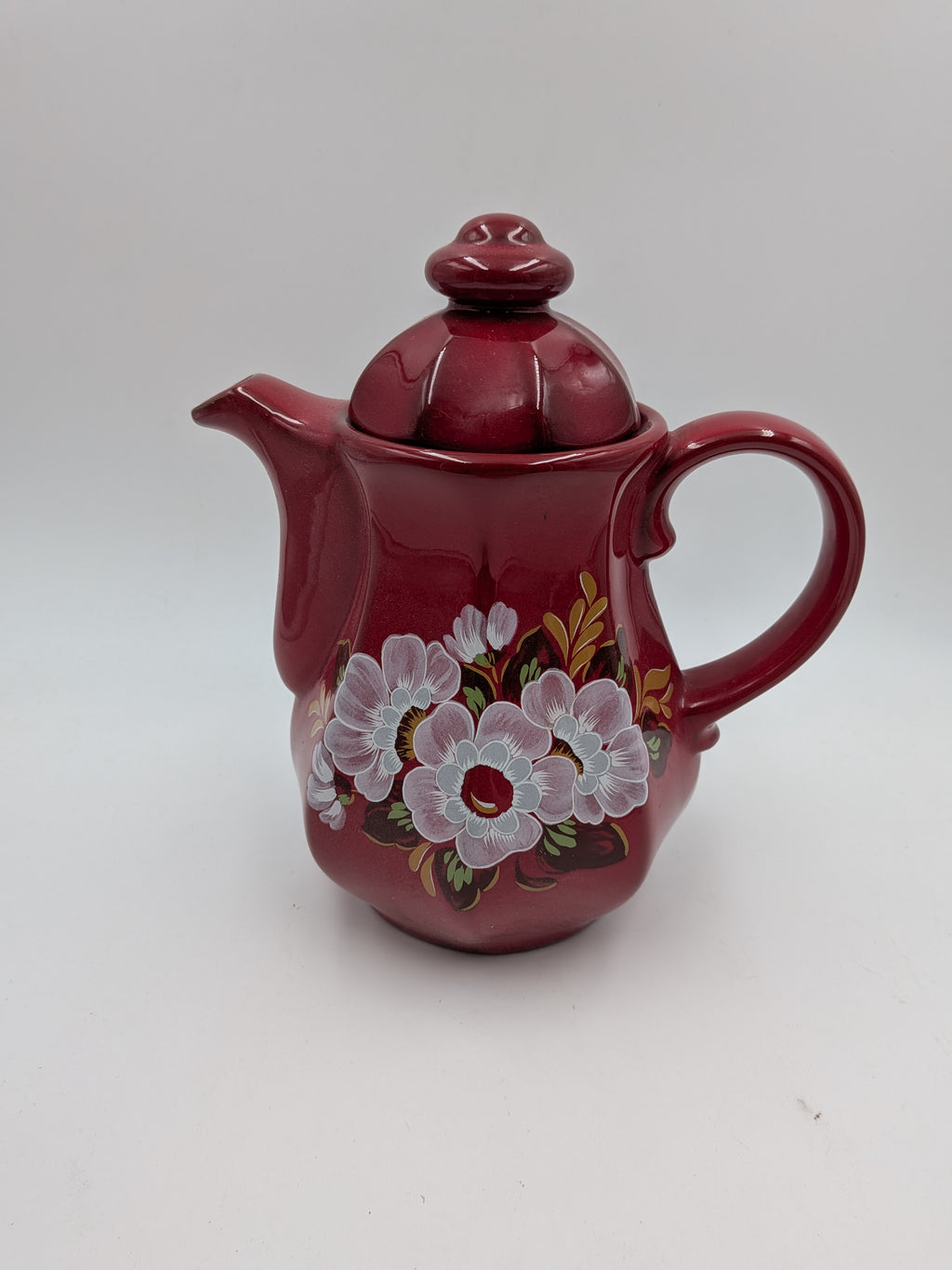 Winterling koffieservies, rood met bloemen (16-delig)