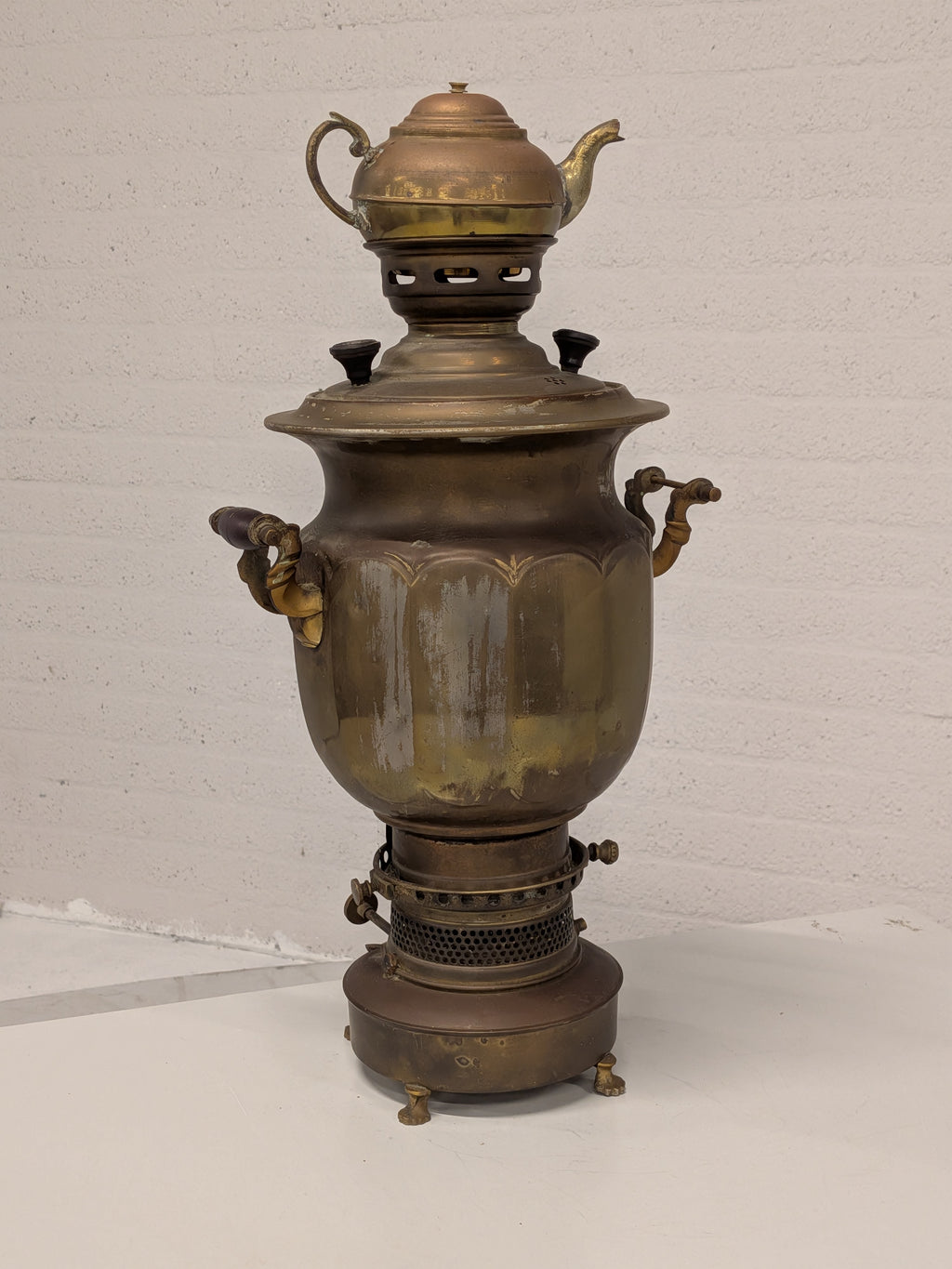 Russische samovar met theepotje, decoratief