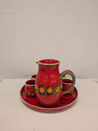 West Germany keramiek schenkset rood