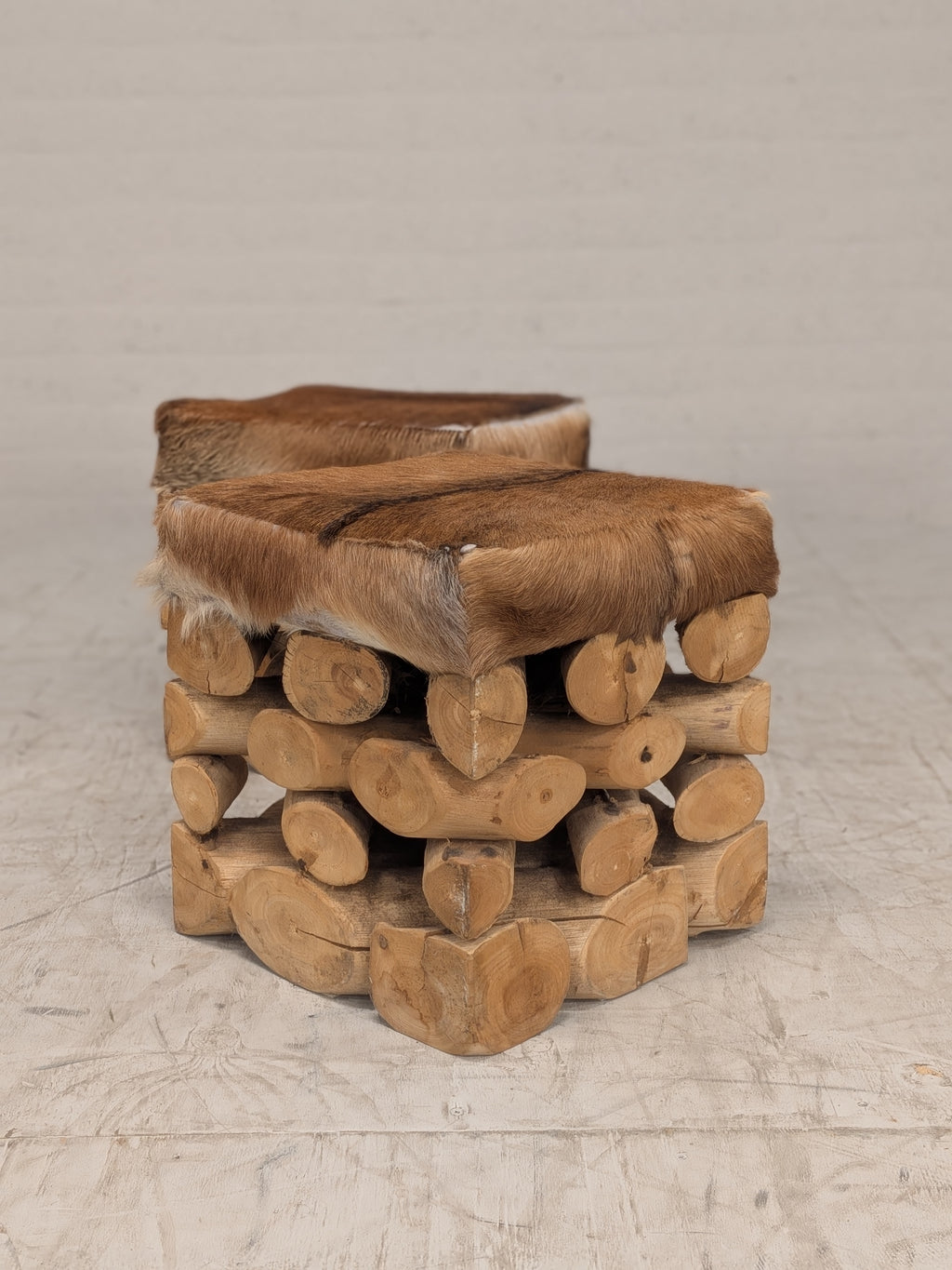 Krukken boomstam met huid (set van 2)