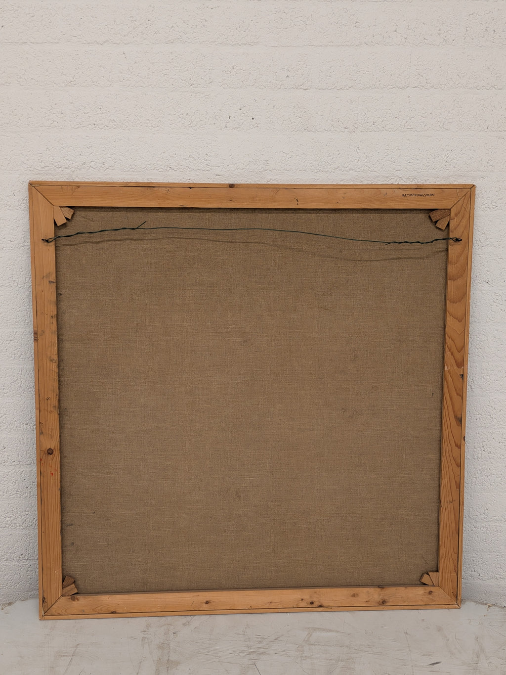Schilderij landschap met rode zon en vogel, 1975