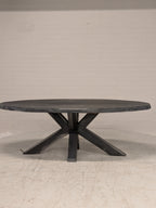 Eettafel ovaal met stalen spinpoot
