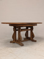 Ovale eiken eettafel met klapbladen